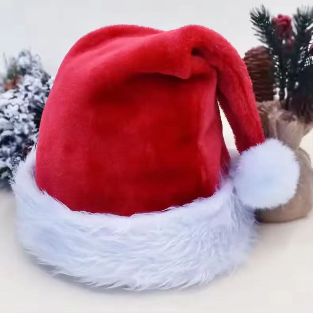 Santa Hat Plush - Neue Weihnachtsmütze für Erwachsene und Kinder,