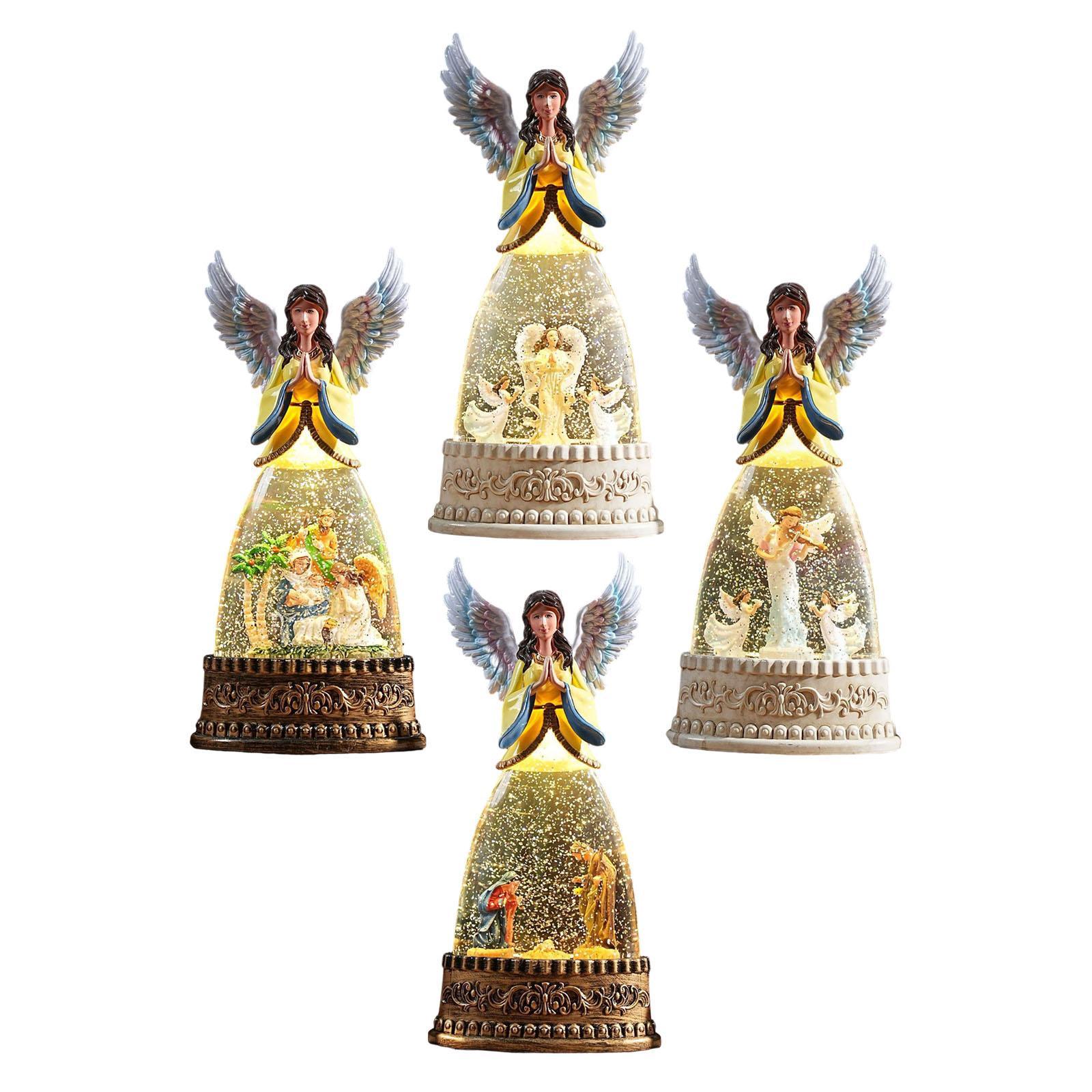 Snow Globe Musical - Beleuchtete Engelsfigur, Schneekugel, Spieluhr, Weihnachtsschmuck, Tischdekoration