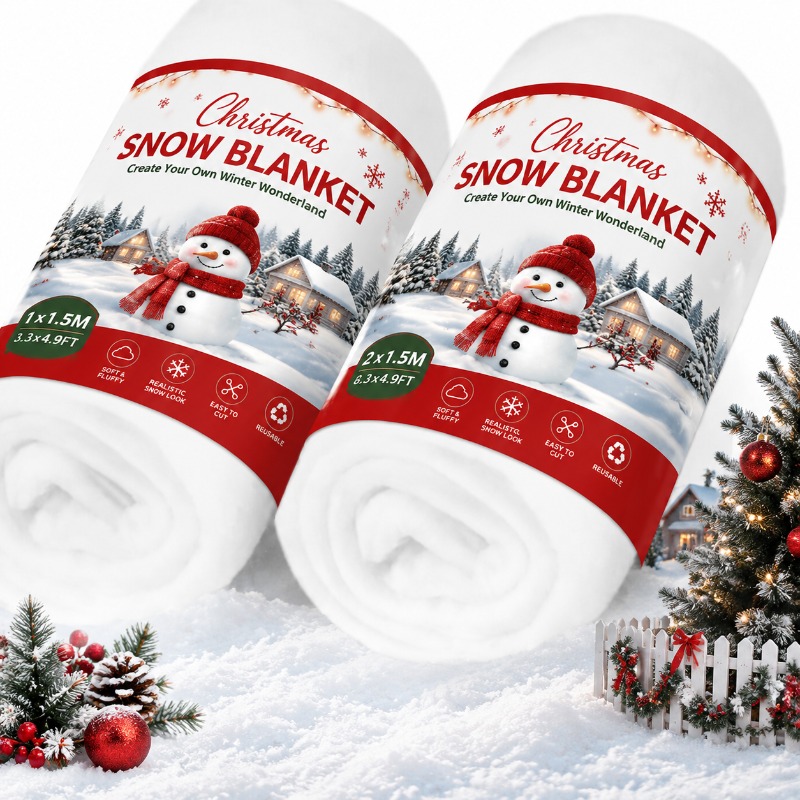 Christmas Throw Blanket - Künstlicher Schneeteppich, Kunstschnee-Decke, Weihnachtsbaum-Basisabdeckung, Dorf-Weihnachtsdekoration, Winterdekoration,