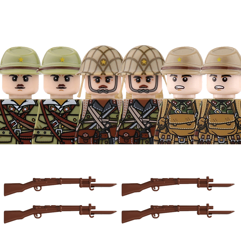 Lego Set City - WW2 Militär Infanterie Japanische Soldatenfiguren Bausteine